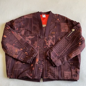 Nike x Naomi Osaka Women Size Large Jacquard Jacket Burgundy Crush - Picture 1 of 12