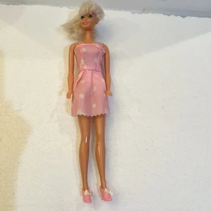 Barbie Malibu vintage Mattel Doll Twists Blonde Pink White Polkadot Dress shoes - Picture 1 of 11