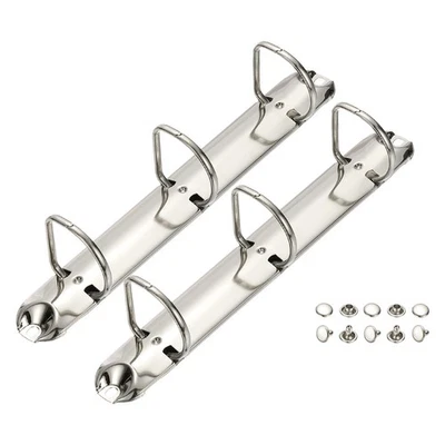 A5 3 Hole Ring Binder Mechanisms, 2 Set 1.18" D Ring Binder Planner, 26mm Silver - Image 1 of 4