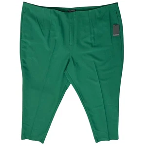 Eloquii Hunter Green Stretch Slacks Trousers Tapered Leg size 28 NEW Tags - Picture 1 of 9