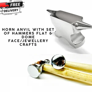 Mini Horn Anvil with 32mm Flat & Dome Face Chasing Hammer Jewelry Making Tools - Picture 1 of 13