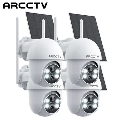 ARCCTV 4-Pack 4MP Solar Wieless Security Camera,2-Way Audio & Color Night Vision - Image 1 of 4