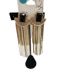 ICING Clear Rhinestone Silver tone Dangle Earrings Chandelier Bling Gift NEW - Picture 1 of 4
