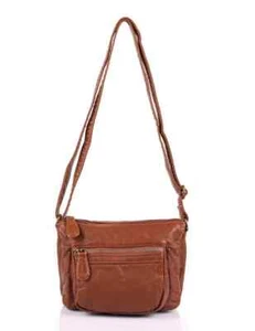 KARLA HANSON KH52-50701 CHARLOTTE TAN VEGAN LEATHER MULTI POCKET CROSSBODY BAG - Picture 1 of 5