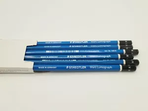 Pack of 6, Staedtler Mars Lumograph Pencils 100-H made germany - Picture 1 of 3