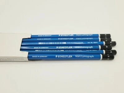 Pack of 6, Staedtler Mars Lumograph Pencils 100-H made germany - Image 1 of 3