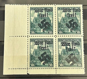 German block of 4 stamps, occ of Czechia o/print Wir Sind Frei ! MNH /4793 - Picture 1 of 1