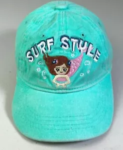 Surf Style Kids Teal Green Mermaid Baseball Cap Hat Girls Embroidered OSFM - Picture 1 of 10