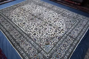 Large Caucasian Floral Medallion Area Rug 10x13 White Handmade Tribal Wool Rug - Picture 1 of 14