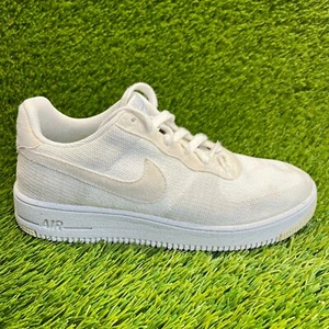 Nike Air Force 1 Crater Flyknit Boys Size 6.5Y Ivory Athletic Shoes Sneakers - Picture 1 of 10