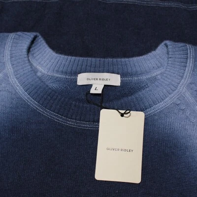 Оливер Ридли новый с Ярлыками Hawkins пуловер ворота свитер размер L в синий 100% альпака - Изображение 1 из 4