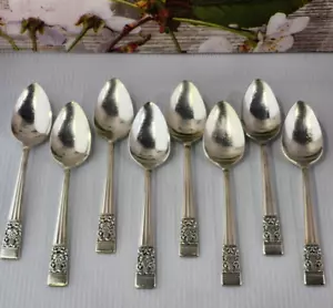 Oneida Coronation Community Silverplate Teaspoon- Lot of 8-Free Shipping! - Picture 1 of 13