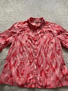 Studio Works Women Tie Dye 3/4 Sleeve Button-Up Shirt Multicolor Size 1X - Picture 1 of 8