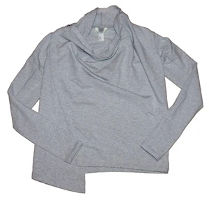 IVIVVA Gray Stretch-Knit Shoulder Zip CROSS OVER Athletic Jacket Top / Girls 14 - Picture 1 of 9