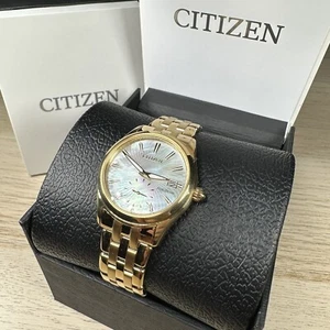 Citizen Eco-Drive Corso Women's Textured pearl Dial Gold-Tone 36mm $350 - Picture 1 of 16