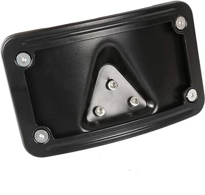 3 Hole Curved Laydown License Plate Mount Bracket w/ Frame For Harley Davidson - Image 1 of 4