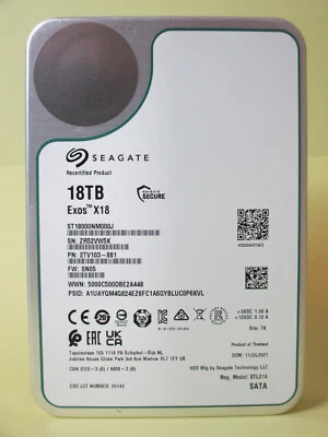 Seagate Exos X18 - ST18000NM000J - interne 3,5" Sata3 NAS Festplatte 18TB - Bild 1 von 4