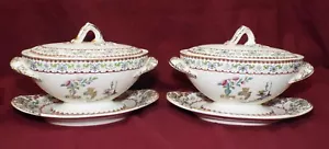 2 SMALL Old Antique EARLY Copeland Spode Canton TUREENS W/ UNDERPLATES - Picture 1 of 23