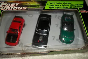 FAST & FURIOUS 3 PACK SET 1/64 DIECAST CARS DODGE TOYOTA ACURA COLLECTIBLE TOY - Picture 1 of 6