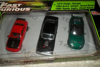 FAST & FURIOUS 3 PACK SET 1/64 DIECAST CARS DODGE  TOYOTA  ACURA COLLECTIBLE TOY - Image 1 of 4