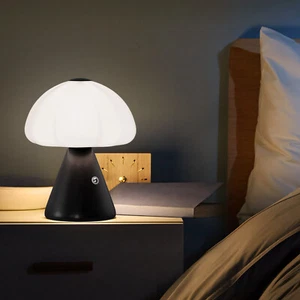 HYMELA Bedroom Table Lamp LED Mushroom Shape Bedside Nightstand Desk Lamp Black - Picture 1 of 9