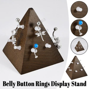 Wood Body Jewelry Display Rack Piercing Jewelry Belly Button Rings Display - Picture 1 of 14