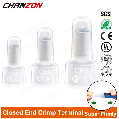 Insulated Closed End Wire Crimp Cap Solder Connectors Terminals CE1 CE2 CE5 - Image 1 of 4