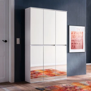 trendteam Garderobenschrank Spiegelschrank Flurschrank Mirror Weiß 111x191x34 cm - Bild 1 von 5