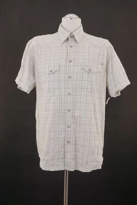 Camel Shirt Casual Shirt XL White Grey Striped Kent Collar Cotton B435 - Image 1 of 4