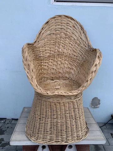 Set Of  Vintage Wrap-Around Lounge Wicker Chairs Cover