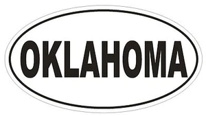 Oklahoma Oval Bumper Sticker or Helmet Sticker D2365 State Euro Oval - Picture 1 of 1