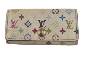 Authentic Louis Vuitton Multicolor White Key Case Key Holder 4-ring used - Picture 1 of 12