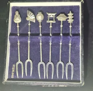Vintage Sterling Silver Cocktail Forks - Picture 1 of 6