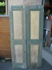 PaiR c1840-50 PANELED house shutters forged hardware GREAT patina 63.5" x 15.5"