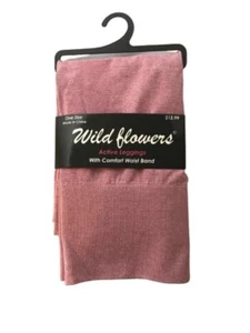 Wild Flowers Active Leggings With Comfort Waist Band, Pink, 1 Size - Picture 1 of 1