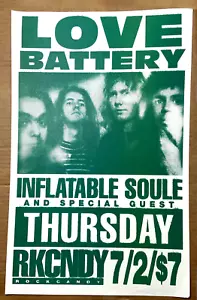 LOVE BATTERY w/ Inflatable Soule. thur. july 2nd, 1992 at RKCNDY. 11 X 17. - Picture 1 of 1