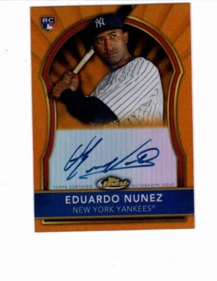 Eduardo Nunez 2011 Topps Finest Orange Refractor Certified Rookie Auto 87/99 RC - Image 1 of 2