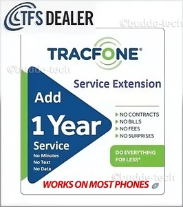 TracFone 1 an de prolongation de service / 365 jours de service [FONCTIONNE sur la plupart des téléphones] - Photo 1 sur 9