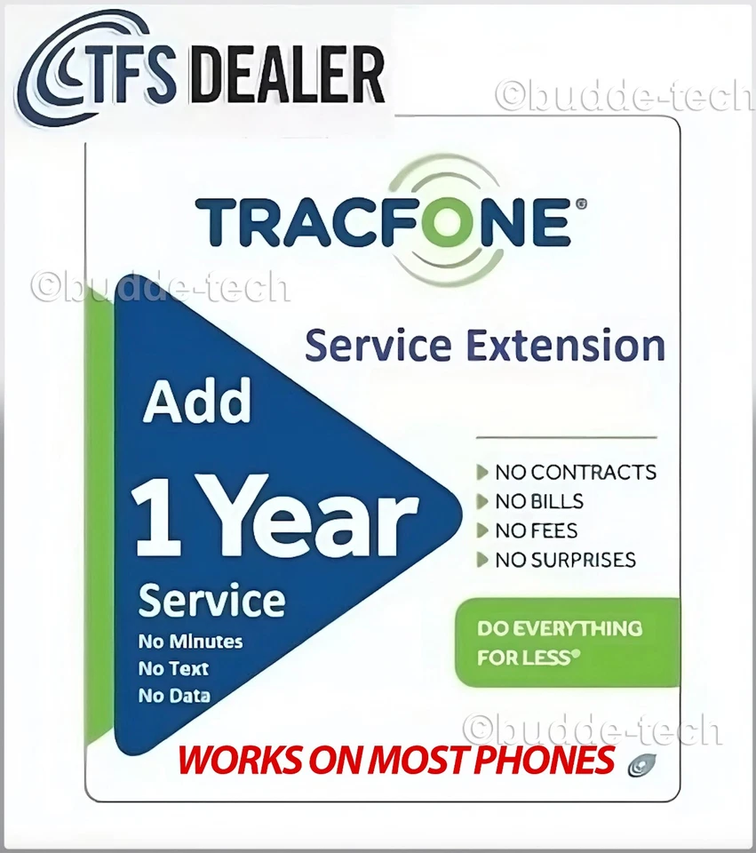 TracFone 1 Year service extension/365 service days [WORKS on MOST phones] - Image 1 of 4