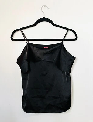 Camiseta sin mangas Guess forrada negra con correa ajustable satinada talla XS Foto 1 de 2