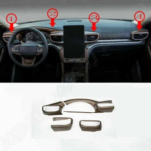 For Ford Explorer 2020-21 New ABS Wood Look Air Condition Vent Outlet Cover Trim - Picture 1 of 3