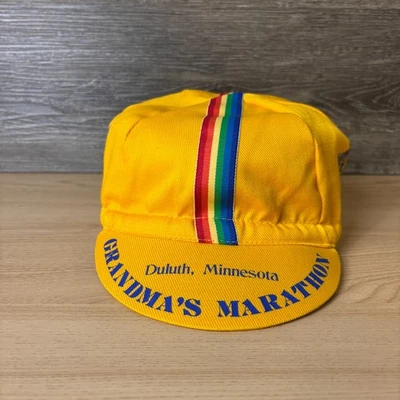 复古 Grandmas Marathon 帽子 跑步者 短边帽 黄色 跑步 短边帽 — 第 1/4 张图片