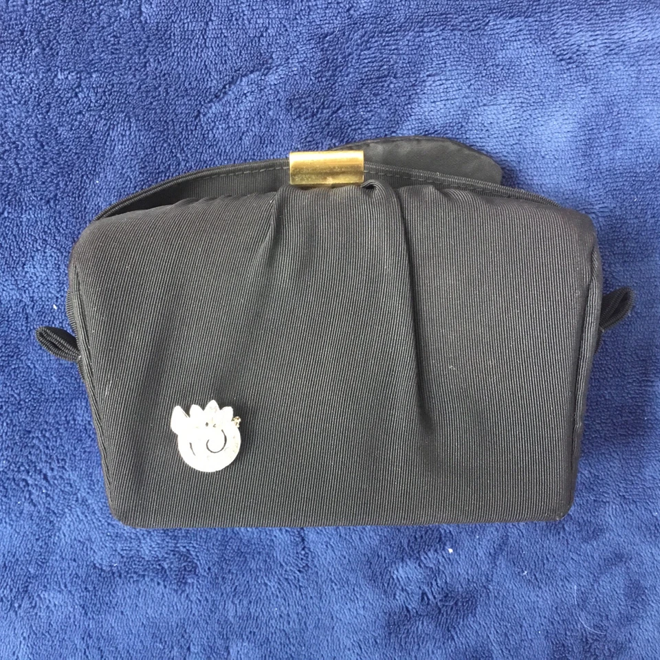 Vintage Black Graceline Master Evening Clutch/Purse w/ Gold Trim and Coin Purse - Image 1 of 4