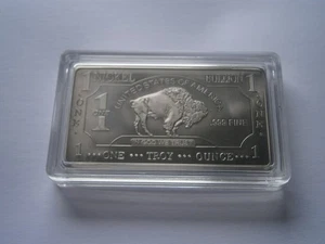 "BUFFALO" 1oz NICKEL- 1 TROY OUNCE - USA - .999 PURE NICKEL BAR  - FREE POSTAGE - Bild 1 von 2
