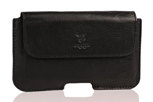 Funda de cuero negra para móvil Apple iPhone 16 / 16 Pro / 16e 15 Pro 14 Pro 13 12 11 - Imagen 1 de 3