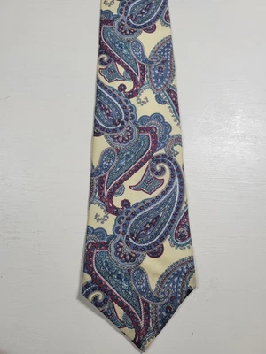 Corbata de seda importada Claybrooke azul cachemira para hombre diseñador vintage Foto 1 de 4