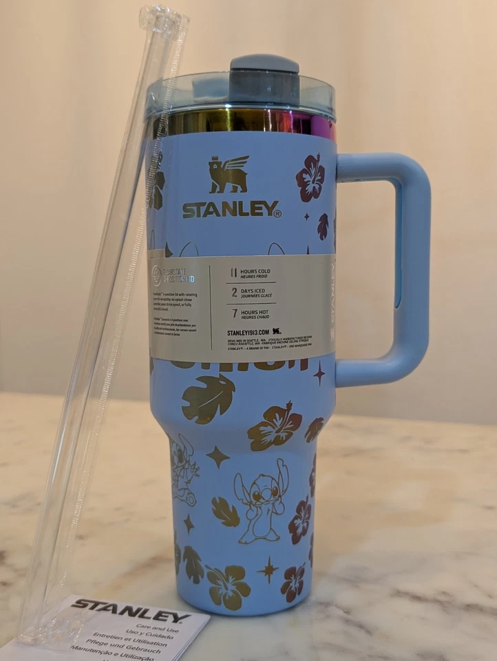 Vaso aislante edición limitada 40 oz con puntada personalizada (azul) Foto 1 de 3