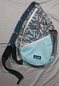 Kavu Sling Rope Crossbody Bag - Multi Zip - Multicolor Bird Feathers- Shoulder - Picture 1 of 5