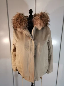Parka Donna - Sword 6.6.44 - Colore Beige - Tg. 40 - cappuccio bordo pelliccia - Foto 1 di 7