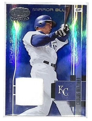 Carlos Beltrán 2003 Hoja Certificada Materiales Espejo Azul Materiales GU-JSY #/100 Foto 1 de 2